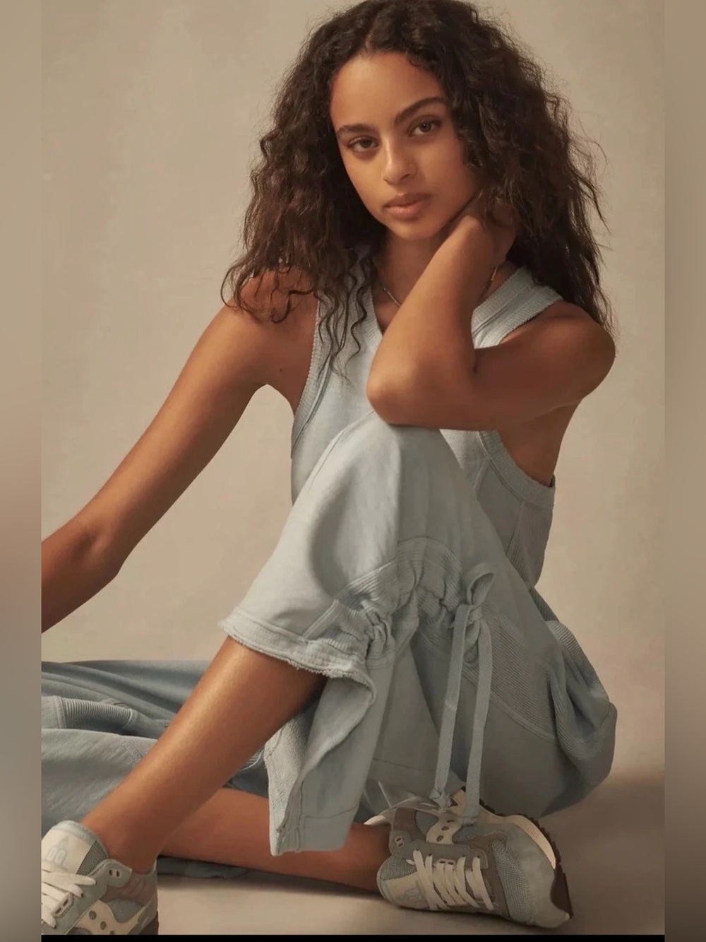 Anthropologie Daily Practice Seamed Wide-Leg Jumpsuit One-Piece Blue Size Small